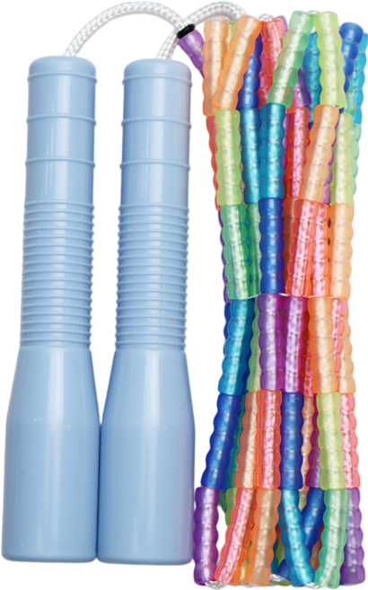 제이에프로프 어린이용 무지개 연질구슬줄넘기 4~8세, 스카이블루, 1개