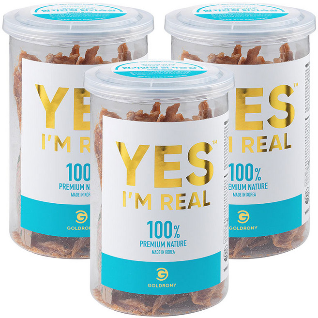 골드로니 강아지 예스아임리얼 프리미엄 저온건조 간식, 닭가슴살, 140g, 3개