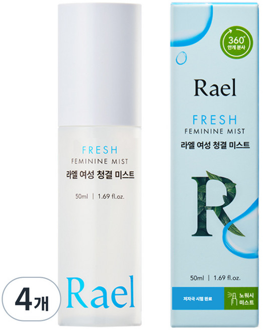 라엘 여성용 청결 미스트, 4개, 50ml