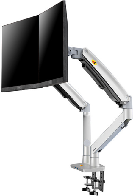 NORTH BAYOU 高承重雙螢幕支架 NB F195A, 白色, 1個