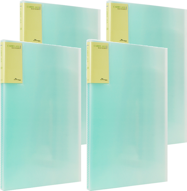 ECO Chungwoon 彩色內頁資料夾 A4 20頁, 淺綠色, 4本