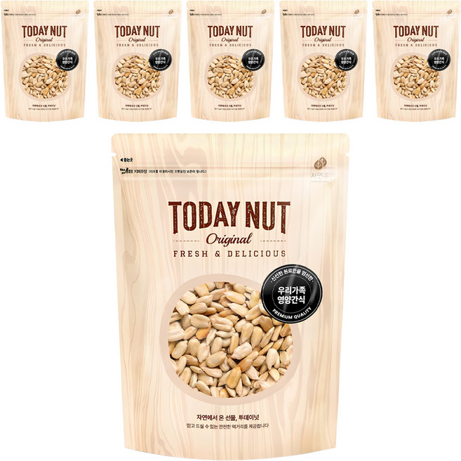 투데이넛 해바라기씨, 300g, 6개