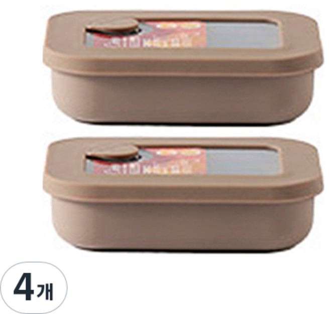 아르딘 시에로 전자레인지 냉동실 밀폐용기 베이지, 300ml, 4개