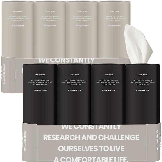 올챌린지 슬림티슈 3겹 50p x 4개 x 2종 세트, 1세트