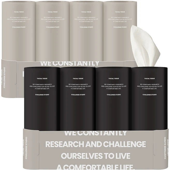 올챌린지 슬림티슈 3겹 50p x 4개 x 2종 세트, 1세트 - 쿠팡