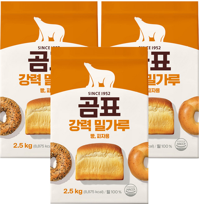 곰표 강력 밀가루, 2.5kg, 3개