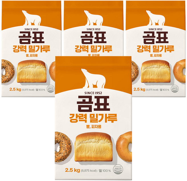 곰표 강력 밀가루, 2.5kg, 4개