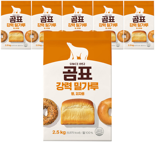 곰표 강력 밀가루, 2.5kg, 6개