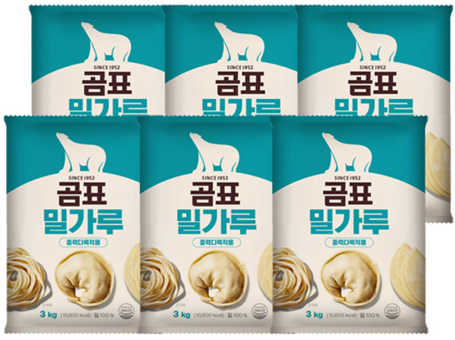 곰표 밀가루, 3kg, 6개
