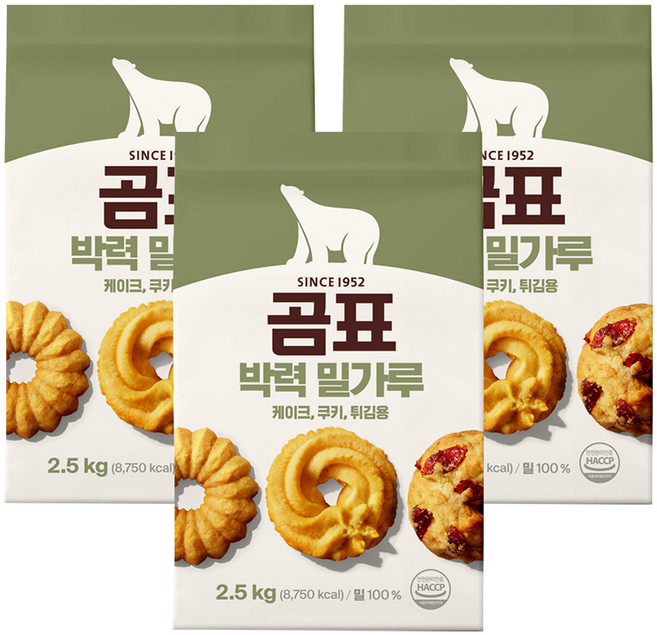 곰표 박력 밀가루, 2.5kg, 3개