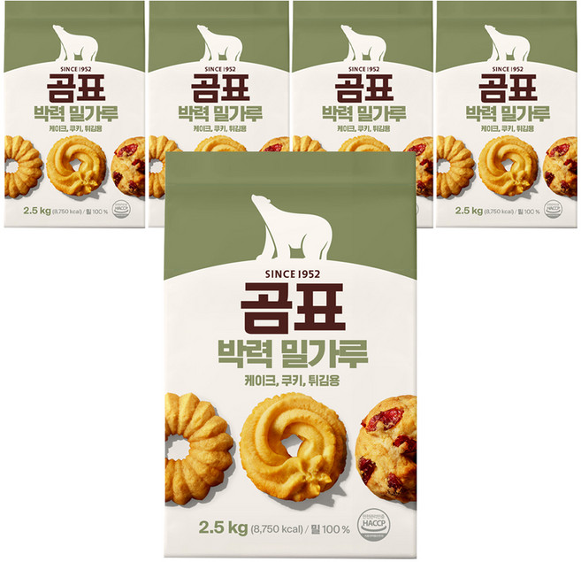 곰표 박력 밀가루, 2.5kg, 5개