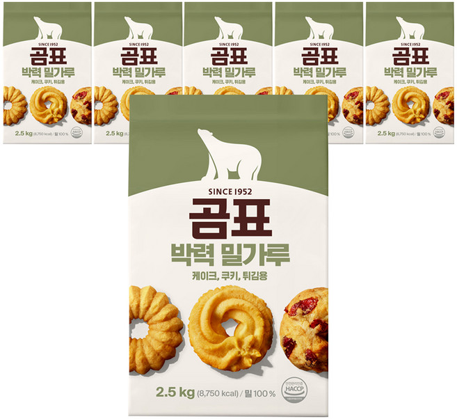 곰표 박력 밀가루, 2.5kg, 6개