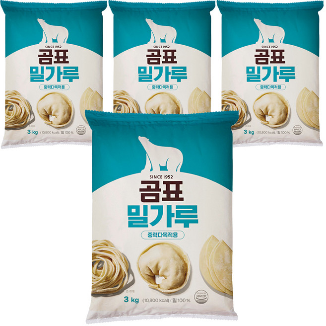 곰표 밀가루 중력다목적용, 3kg, 4개