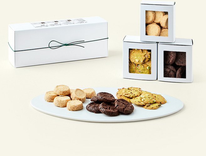 메종엠오 쿠키 사브레 바니유 110g + 사브레 쇼콜라 110g + 튜일 피스타슈 70g 선물세트, 290g, 1개입, 1세트