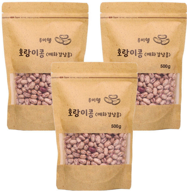 루미쉘 호랑이콩 매화강낭콩, 500g, 3개