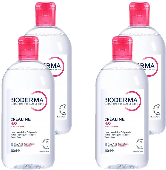 BIODERMA H2O高效潔膚液, 500ml, 4瓶