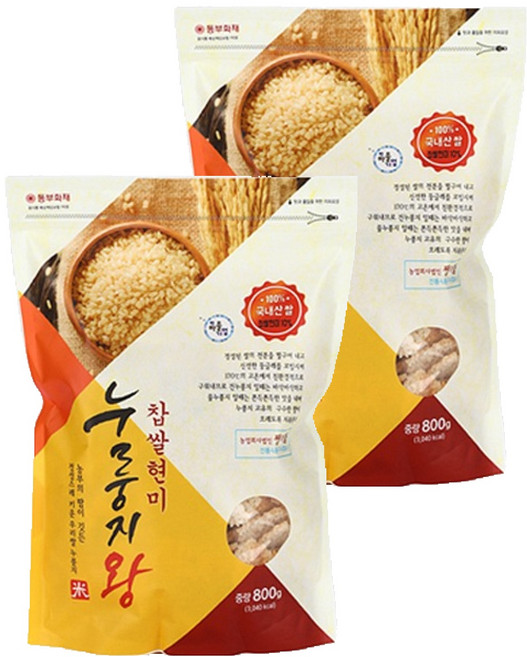 쌍지뜰 찹쌀현미 누룽지왕, 800g, 2개