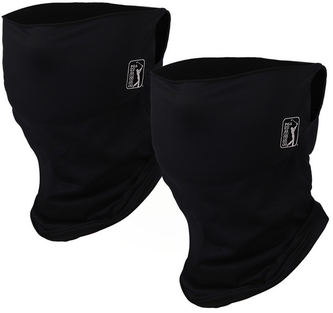 PGA투어 챔피언십 남녀공용 쿨링 자외선차단 마스크 2P 세트, 블랙, 1세트