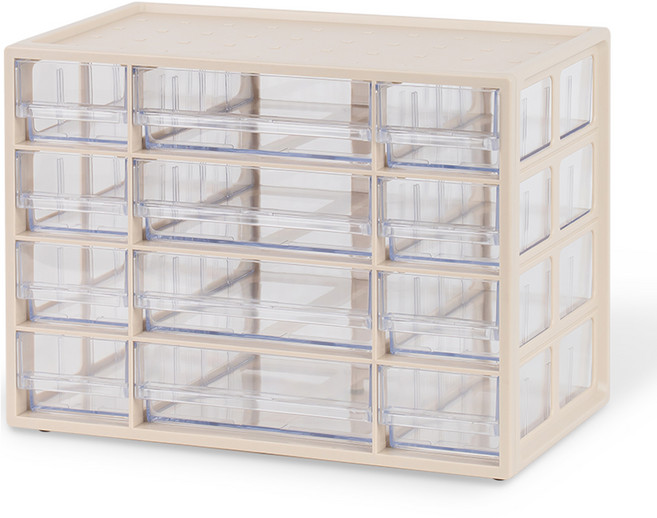 프랑코홈 시스템 멀티박스 12칸 혼합형, Signature Beige, 4단