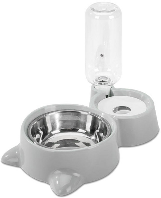 딩동펫 반려동물 아토 급수식기 2구, 그레이, 1개