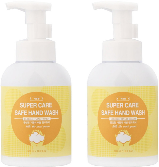 슈퍼케어 세이프 핸드워시 레몬향, 500ml, 2개