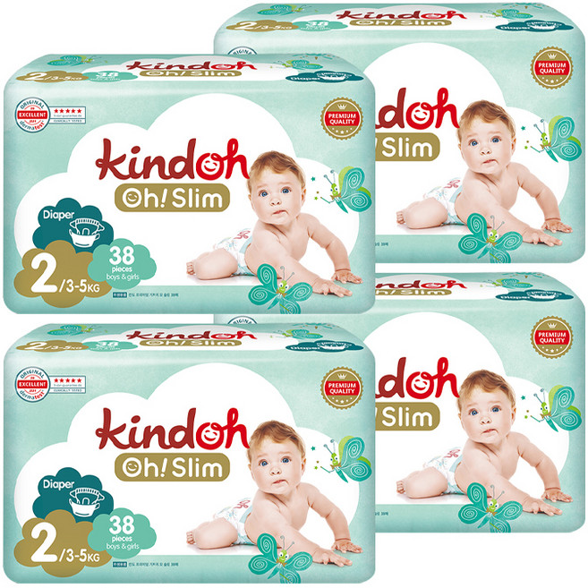 킨도 프리미엄 오슬림 밴드형 기저귀, 2단계, 152매