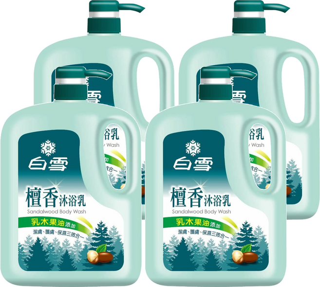 Snow White 白雪 檀香沐浴乳 乳木果油, 2kg, 4桶