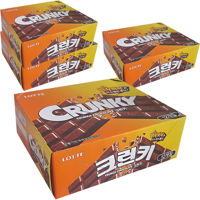 롯데웰푸드 크런키, 34g, 48개