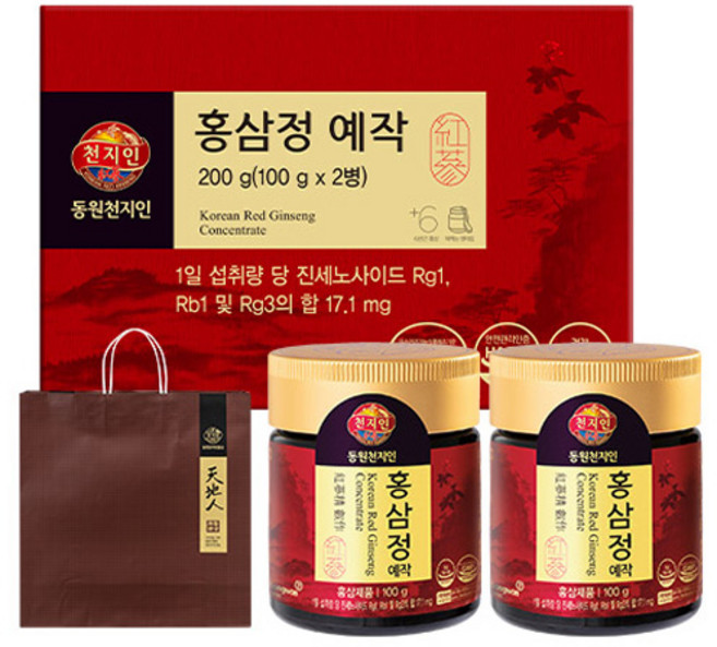 천지인 홍삼정 예작 +쇼핑백, 200g, 1세트
