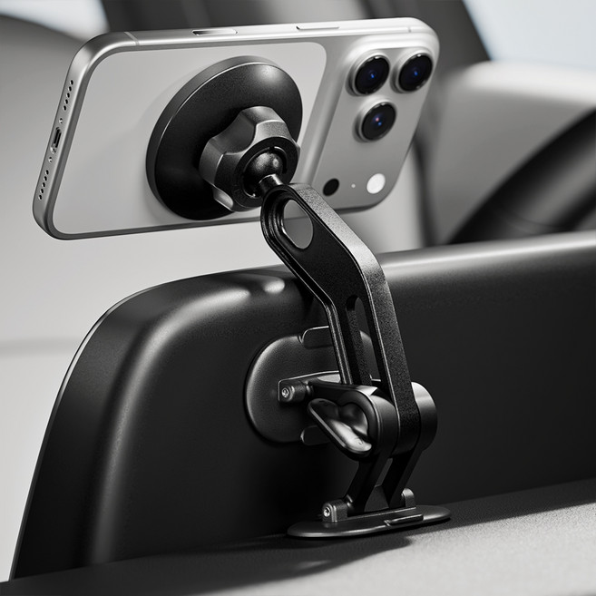 신지모루 강력 고정 차량용 맥세이프 마그네틱 파노라마 핸드폰 거치대, 1개, 블랙