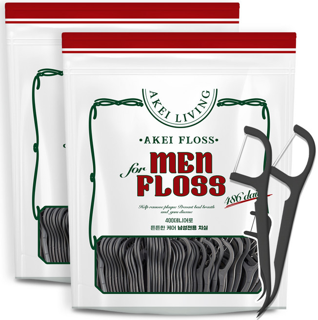 아케이 남성용 리빙 486 치실, 486개입, 2개