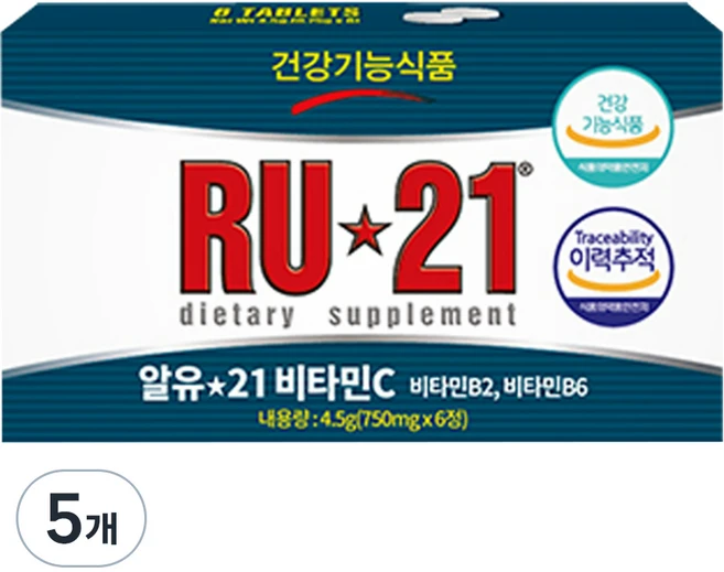 알유21 비타민 C 4.5g, 6정, 5개 - 쿠팡