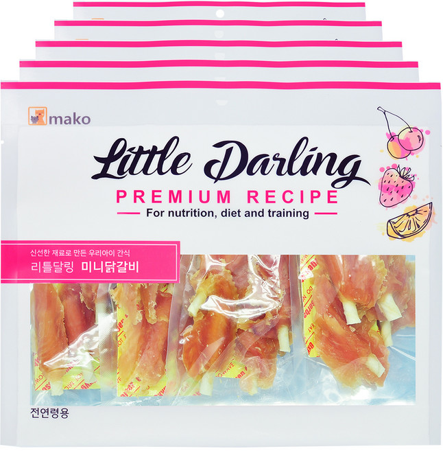 마코펫 강아지 리틀달링 건조간식, 미니닭갈비, 300g, 5개