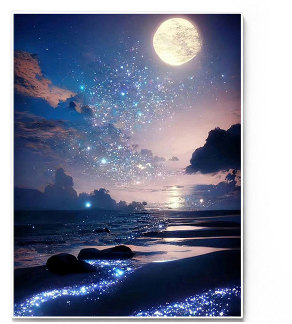 데이소이 달빛조각 DIY 보석십자수 20 x 30 cm, 01 흩날리는달빛, 1개