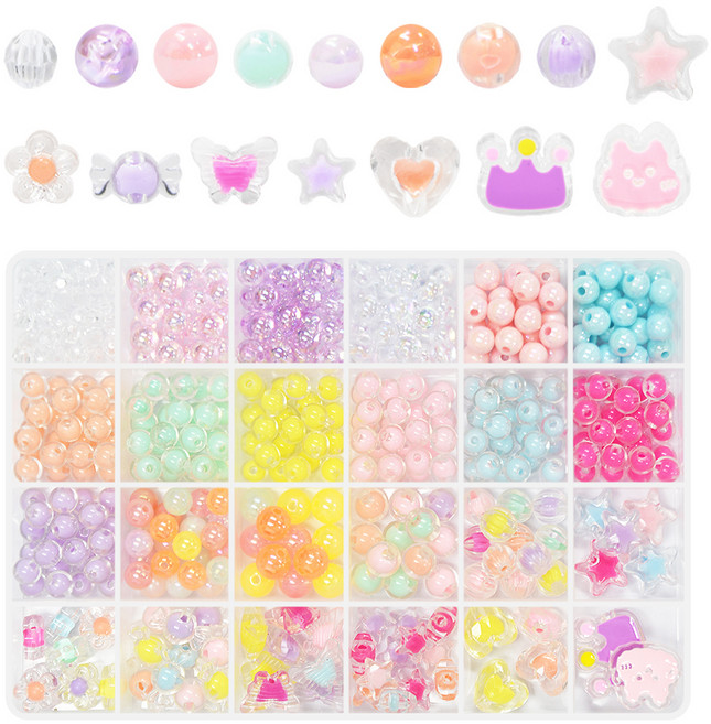 DiClair 24格 串珠工藝 手鍊 戒指 飾品 製作 DIY套組, A款, 1套