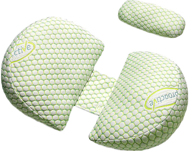 AHOYE 護腰孕婦枕, 白色 + 綠色