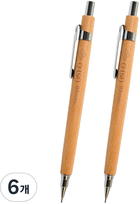 뭉구 오슬로 우드 샤프, 0.5mm, 6개