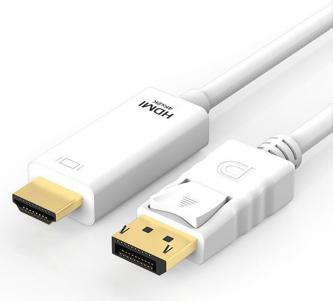 People The Shop DP 轉 HDMI 4K 高解析度連接線 白色, 3m, 1個