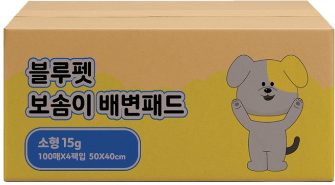 블루펫 보솜이 강아지 배변패드 15g, 1개, 400개입