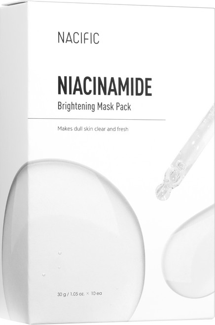 NACIFIC 菸鹼醯胺亮白面膜, 10片, 1盒