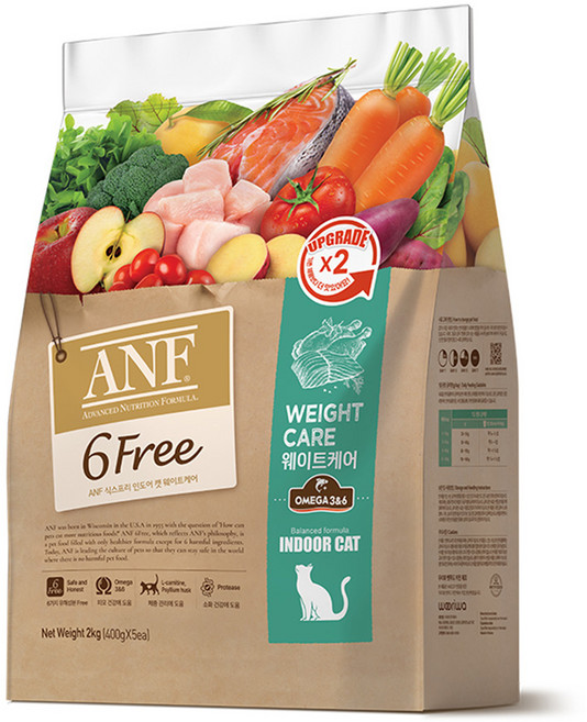ANF 식스프리 인도어 캣 기능성 사료, 다이어트, 2kg, 1개