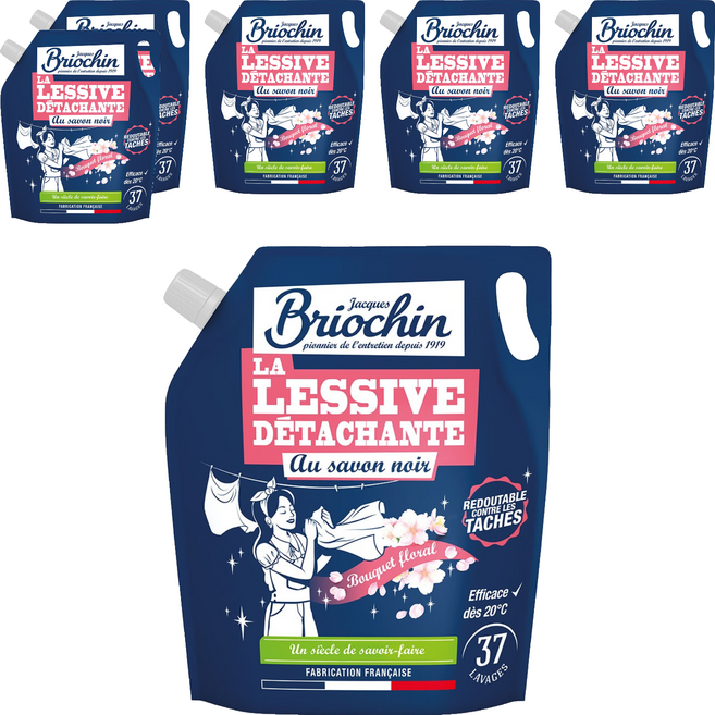 브리오신 액상 세탁세제 부케플로럴향 리필, 1.7L, 6개