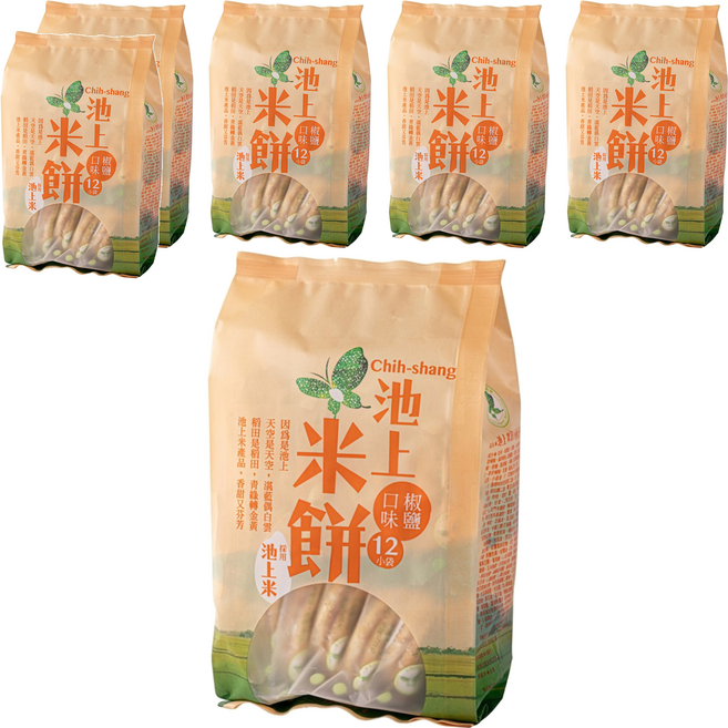 池上鄉農會 池上米餅 椒鹽口味, 150g, 6包