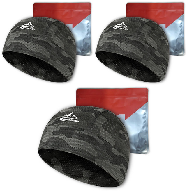 고로브이조이 사이클 라이딩 헬멧 이너 캡, 카모, 3개