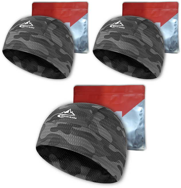 GOLOV.EJOy 自行車騎行安全帽內襯帽, 3個, 迷彩灰