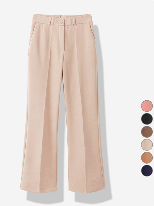 레몬소울 여성용 쫀쫀 치즈 스판 부츠컷 밴딩 숏 슬랙스