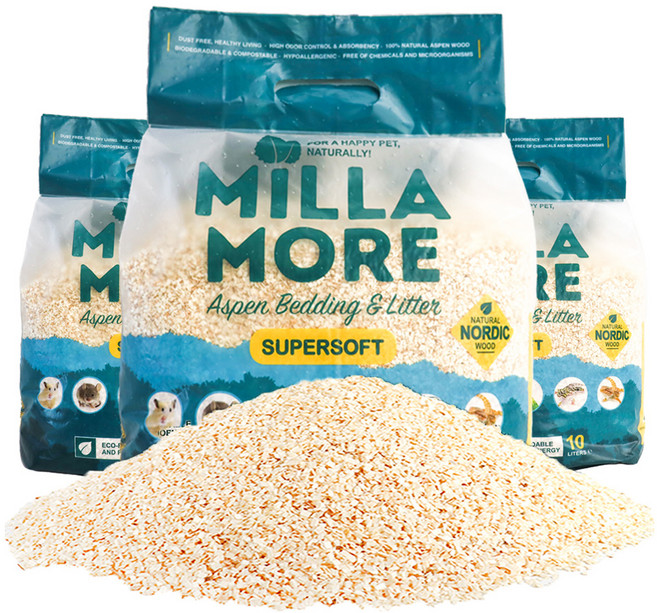 밀라모어 소동물 아스펜 소프트 베딩, 1.8kg, 3개