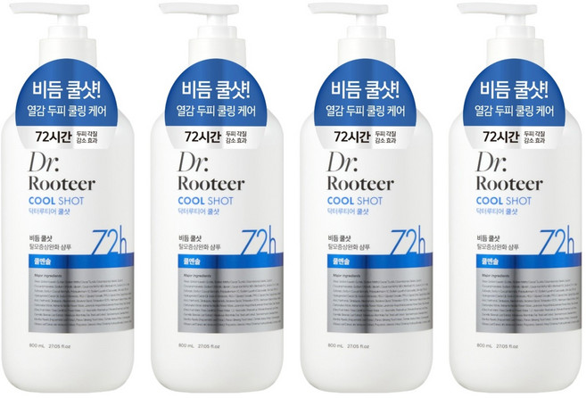 DrRooteer 去屑酷涼緩解掉髮症狀洗髮精 涼感薄荷, 800ml, 4個