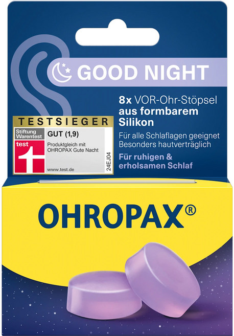 OHROPAX 安耳悠 GOOD NIGHT 矽膠耳塞 紫色, 1盒, 4組