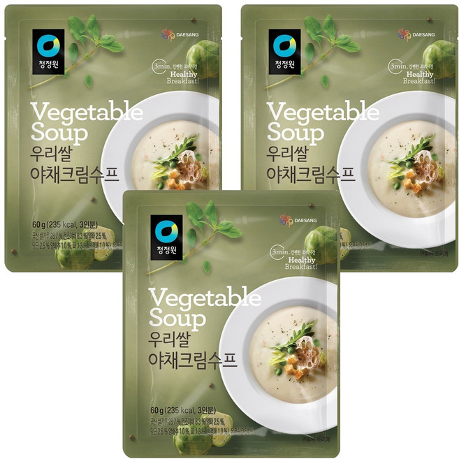 청정원 우리쌀 야채 수프, 60g, 3개